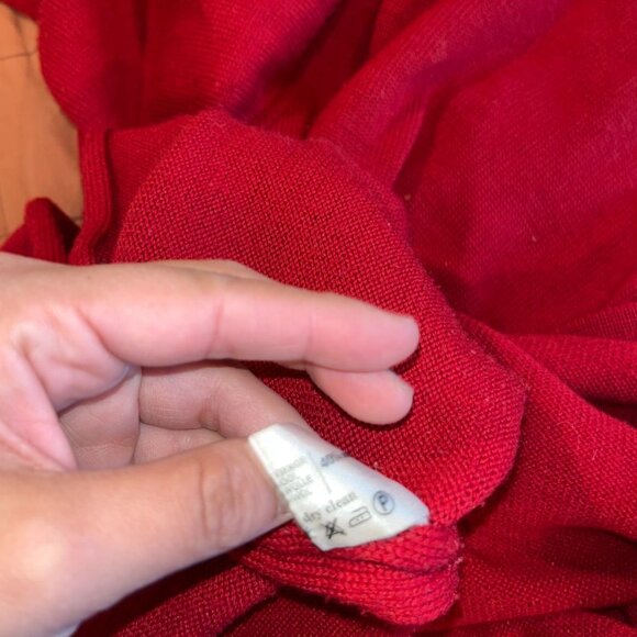 Rodier Vintage Red Lamswool Cardigan Sweater Size 42 Womens - Picture 6 of 7